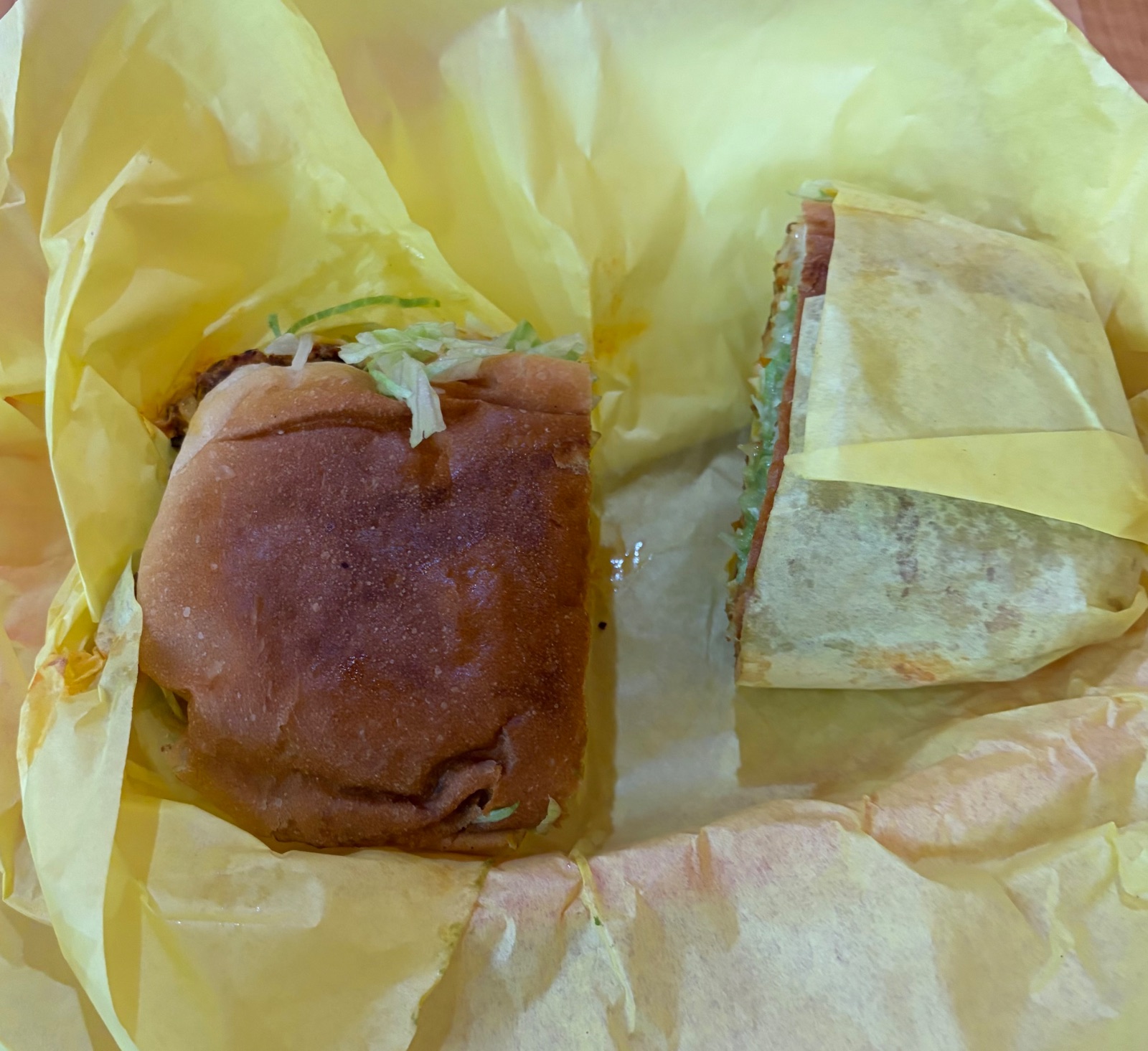 Here is 1/2 of the torta open and it is a masterpiece.  The love of this torta is the house made chorizo.!